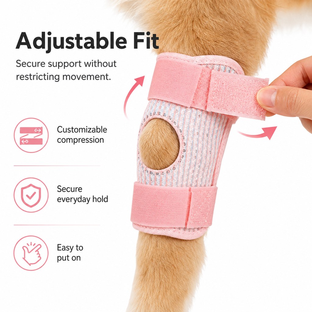Ortekor Dog Knee Support Brace for Front & Rear Legs - Adjustable Joint Support Sleeve for Senior Dogs, Active Dogs & Everyday Mobility Assistance