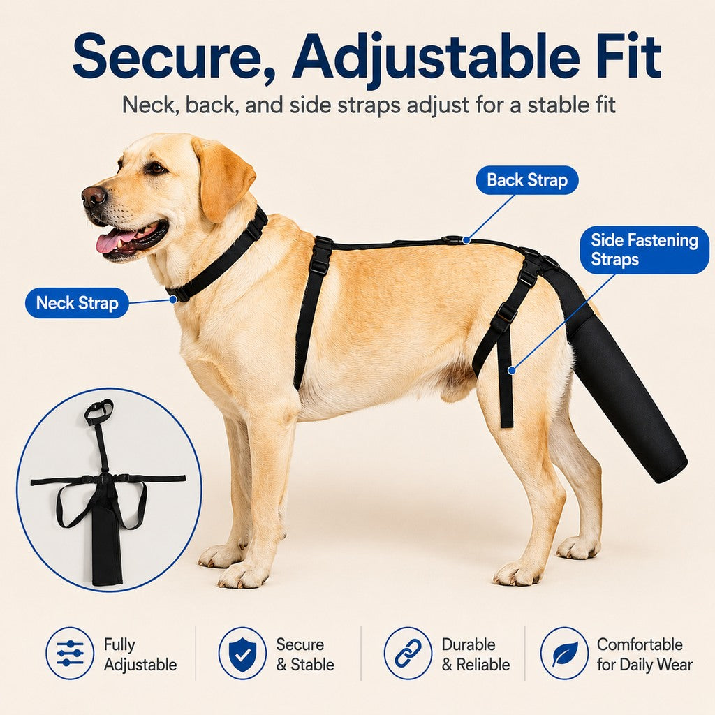 Ortekor Adjustable Dog Tail Protector for Recovery & Daily Walks - Padded Guard for Sensitive Tails