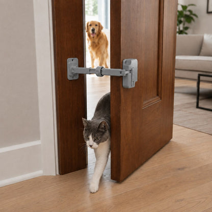 Ortekor Adjustable Pet Door Latch for Litter Rooms - Let Cats In & Help Keep Dogs Out