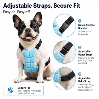 Ortekor Reusable PCM Pet Cooling Vest for Summer Walks & Outdoor Play - No Electricity Cooling Harness for Dogs & Cats