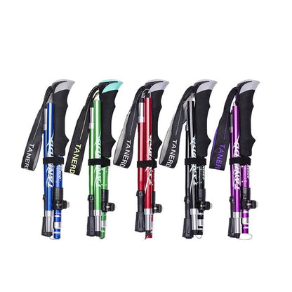 Collapsible Hiking Sticks with Height Lock – Shock-Absorbing Trail Poles for Stability & Joint Support on Steep Terrain | Lightweight