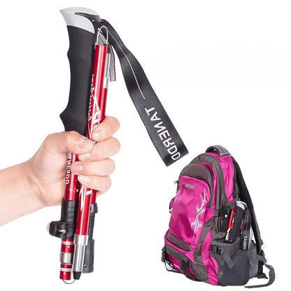 Collapsible Hiking Sticks with Height Lock – Shock-Absorbing Trail Poles for Stability & Joint Support on Steep Terrain | Lightweight