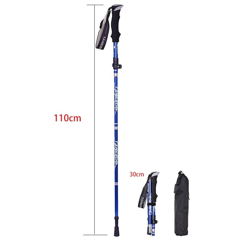Telescoping Trail Poles for Hiking 43-53 in Collapsible Lightweight Alloy Support Sticks with Quick-Lock Mechanism for Mountain Trekking For
