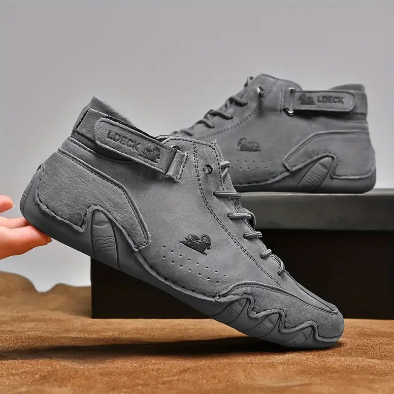 Men's Waterproof High-Top Sneakers with Elastic Slip-On Design - Durable Rubber Sole Boots for Street Style & All-Weather Wear