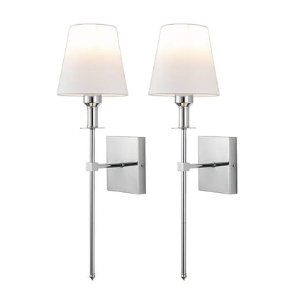 Cordless Battery-Powered Sconce with Remote 23 in Iron Fabric Indoor Outdoor Adjustable Reading Wall Light for Bedroom Living Room Patio Gar