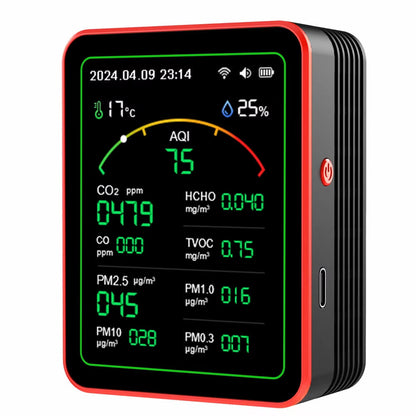 15-in-1 Indoor Air Quality Monitor with WiFi – Real-Time CO2, VOC, Formaldehyde & PM2.5 Detector for Home, Office & Smart Automation