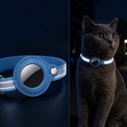 Ortekor AirTag-Compatible Reflective Pet Tracking Collar for Cats & Small Dogs - Secure Holder for Outdoor Adventures & Night Visibility