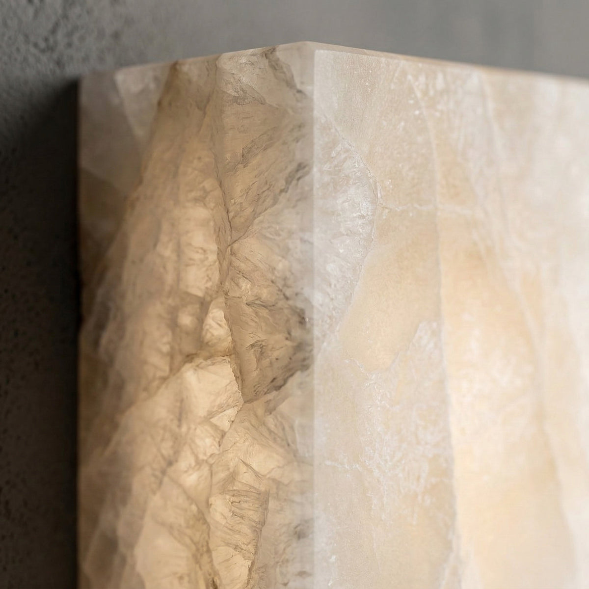 Natural Stone Sconce Waterproof Indoor Outdoor Brass Finish Vertical Warm White Wet Location Bathroom Hallway Entryway Patio Bedroom Covered