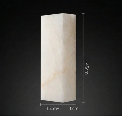 Natural Stone Sconce Waterproof Indoor Outdoor Brass Finish Vertical Warm White Wet Location Bathroom Hallway Entryway Patio Bedroom Covered