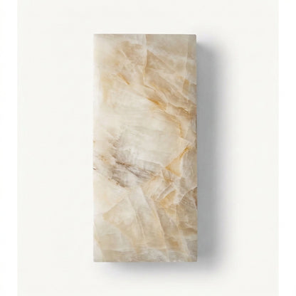 Natural Stone Sconce Waterproof Indoor Outdoor Brass Finish Vertical Warm White Wet Location Bathroom Hallway Entryway Patio Bedroom Covered