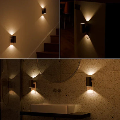 Plug-In LED Night Light with Auto Sensor 10W Dimmable Warm White for Bedroom Hallway Bathroom Stairwell Compact Wall Sconce
