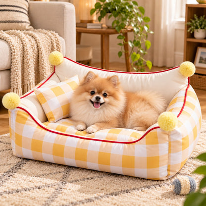 Ortekor All-Season Pet Sofa Bed with Supportive Bolsters & Pillow for Cats and Small Dogs