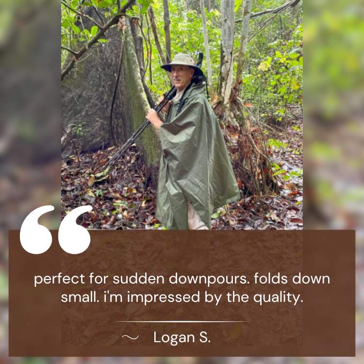 Packable Rain Poncho for Hiking, Camping & Emergency Outdoor Use - Lightweight Waterproof Cover with Hood - Fits Over Backpacks - One Size