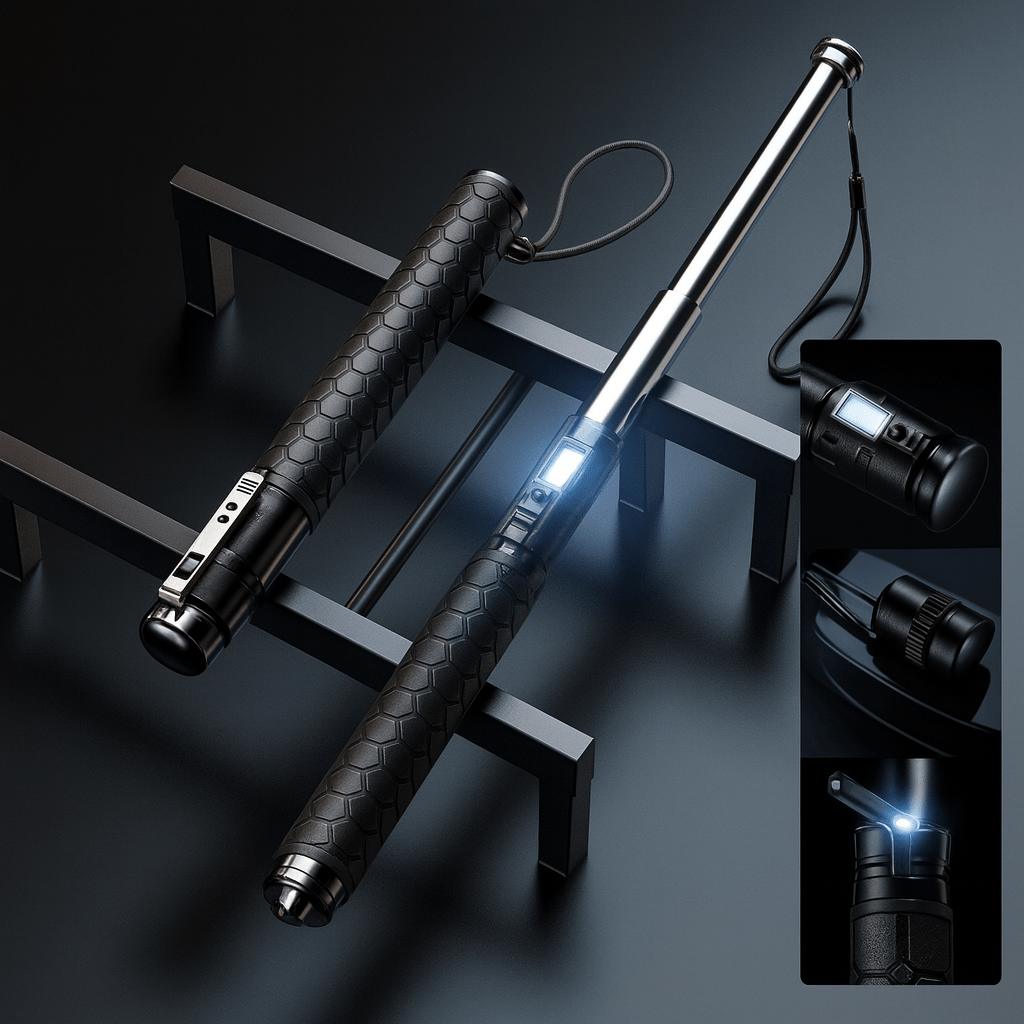 Walking Cane with Quick Deploy Mechanism, Adjustable Walking Stick for Self Defense, Telescopic Walking Stick