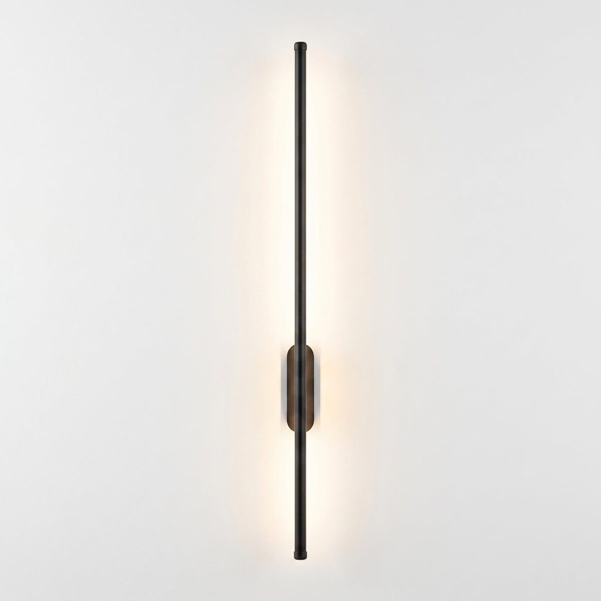 Modern Linear LED Wall Light 3000K Warm White Brushed Metal Sconce for Living Room Hallway Entry Bedroom Corridor Accent Lighting