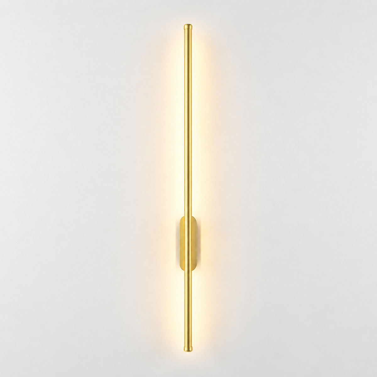 Modern Linear LED Wall Light 3000K Warm White Brushed Metal Sconce for Living Room Hallway Entry Bedroom Corridor Accent Lighting
