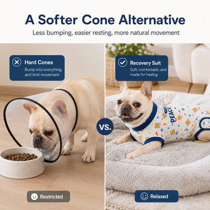 Ortekor Dog Recovery Suit for Post-Surgery Belly Protection - Soft Cone Alternative Onesie for Spay, Neuter & Anti-Lick Care