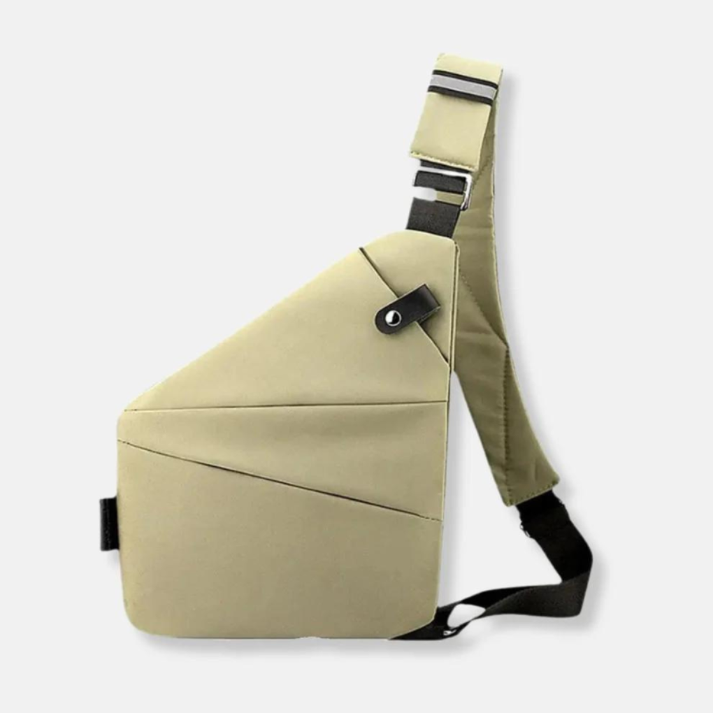 Compact Hardshell Shoulder Pouch with Hidden Compartments & Convertible Straps for Daily Commute