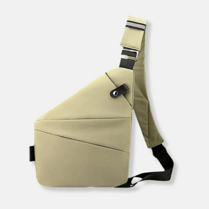 Compact Hardshell Shoulder Pouch with Hidden Compartments & Convertible Straps for Daily Commute