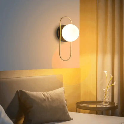Glass Globe Sconce Light Fixture 23 Inch Vertical Metal Frame Warm White LED for Entryway Living Room Bedside Industrial Modern