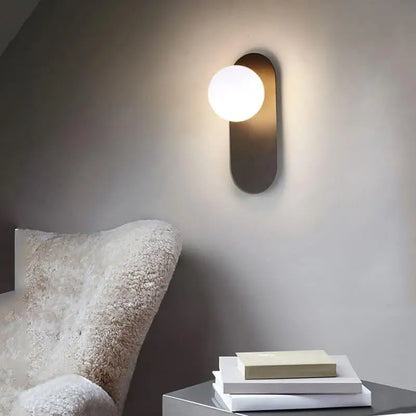 Articulating Sphere Sconce with 23-Inch Swing Arm for Bedside & Reading Nook Lighting – E27 Socket, Frosted Globe Shade, Metal Frame – Adjus