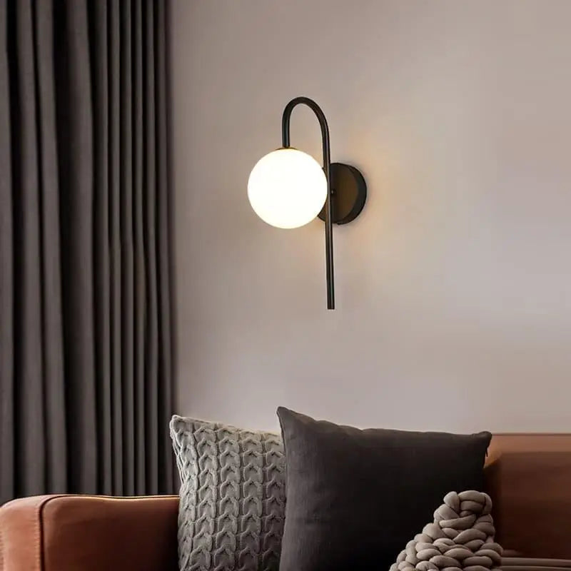 Glass Globe Sconce Light Fixture 23 Inch Vertical Metal Frame Warm White LED for Entryway Living Room Bedside Industrial Modern