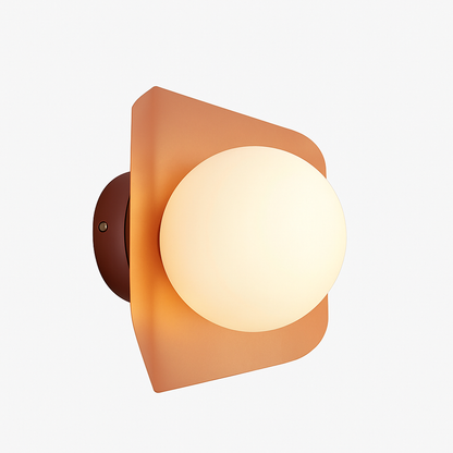 Hexagonal Metal Sconce with White Globe Shade, E27 Socket, 10-Inch Contemporary Fixture for Hallways, Nurseries & Bedrooms