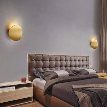 Modern LED Wall Sconce 7 in Aluminum Acrylic Fixture Gold Black White 7W Bedroom Hallway Reading Light Compact Space-Saving Mount