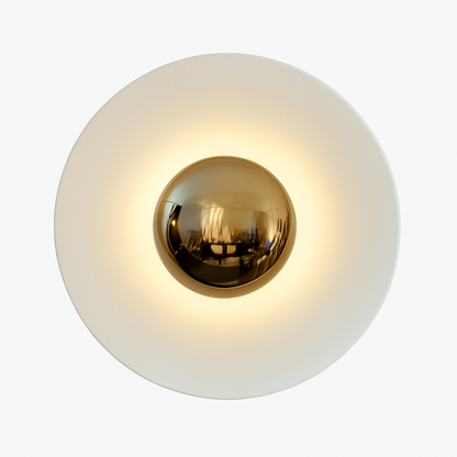 Uplight Metal Disc Wall Sconce Modern Round Circle LED Wall Lamp Painted Finish for Bedroom Living Room Entryway Dining Room