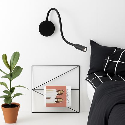 Adjustable LED Wall Sconce for Bedside Reading Light Rechargeable Battery Powered Directional Task Lamp Headboard Lighting Fixture for