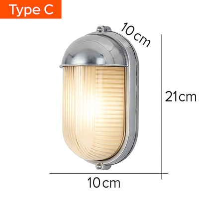 Outdoor Sconce Fixture Silver Ribbed Frosted Glass Up Down Light E27 Socket Weatherproof Porch Entryway Patio Balcony Exterior Lighting for