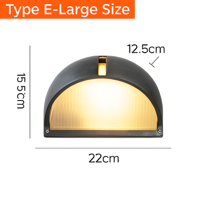 Outdoor Sconce Fixture Silver Ribbed Frosted Glass Up Down Light E27 Socket Weatherproof Porch Entryway Patio Balcony Exterior Lighting for