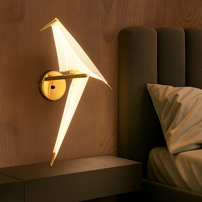 Bird-Shaped LED Wall Sconce Light Fixture – Contemporary Accent Lighting for Bedroom, Living Room & Hallway
