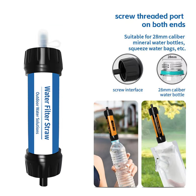 Portable Survival Water Purification Straw for Hiking, Camping & Emergency Preparedness – 4000L Capacity Filtration System with 0.01