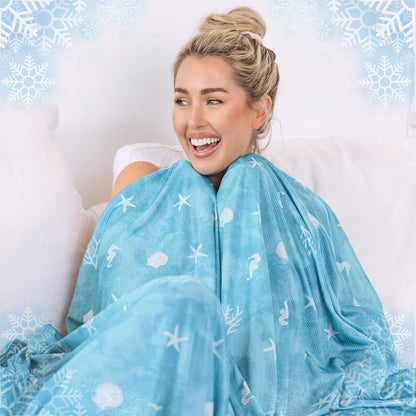 Coastal Comfort | Direct Cooling Throw Blanket with Double-Sided Effect | Lightweight & Breathable for Hot Sleepers