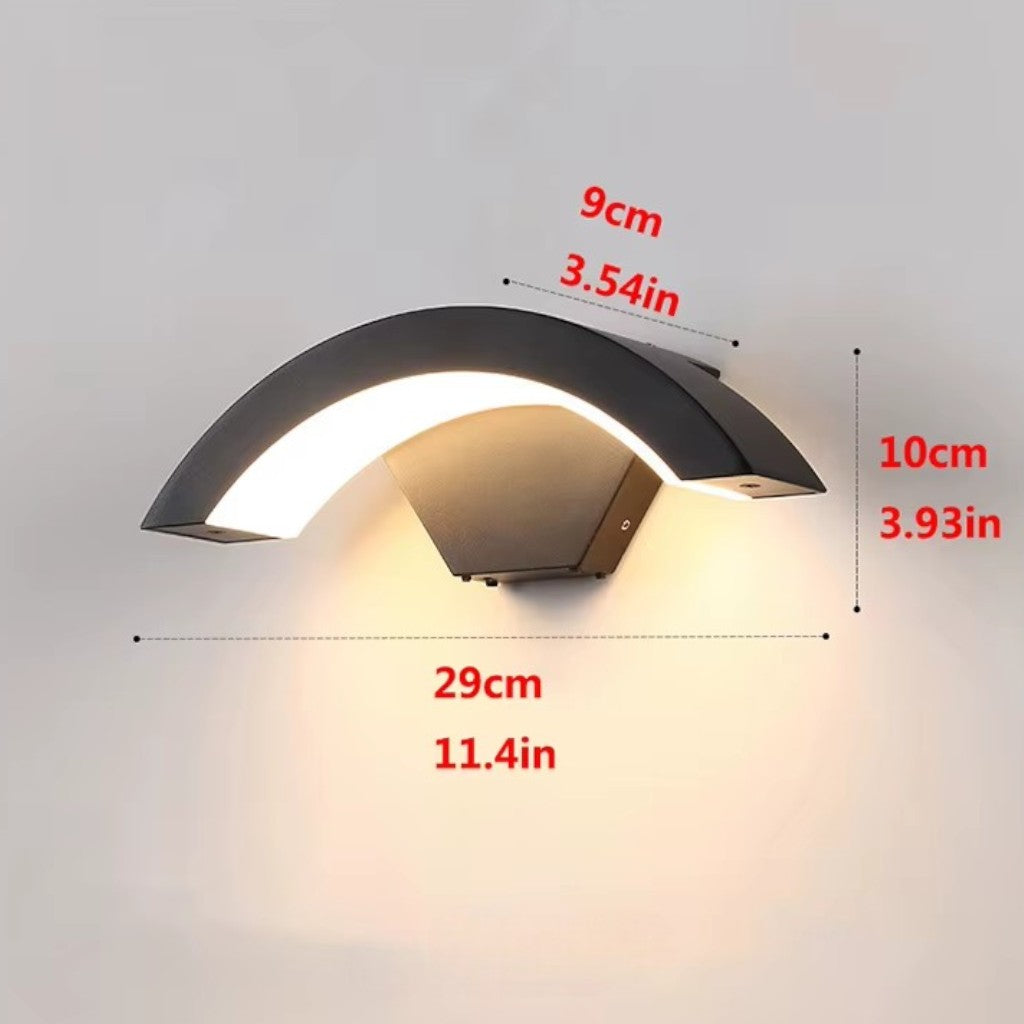 Outdoor Motion Sensor Wall Sconce – Weatherproof LED Security Light with Curved Aluminum Design for Patio, Entryway & Garden Path Lighting