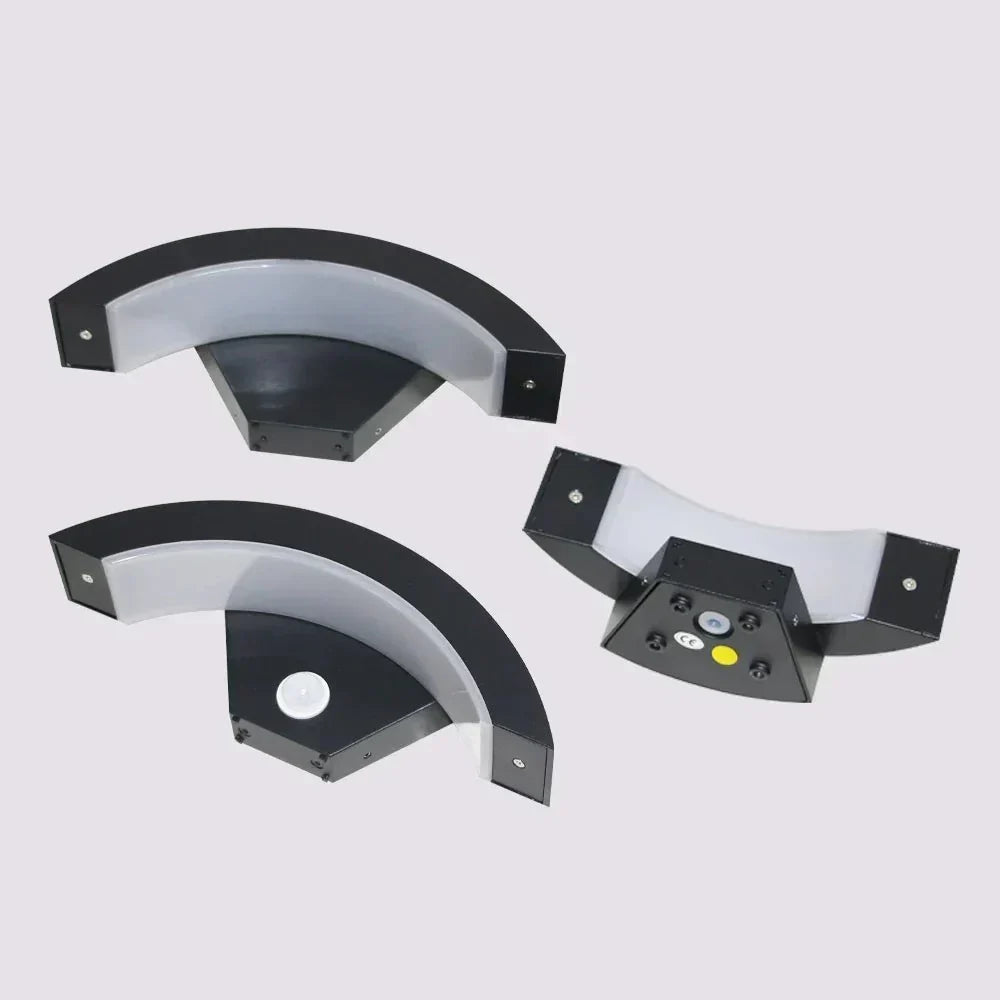 Outdoor Motion Sensor Wall Sconce – Weatherproof LED Security Light with Curved Aluminum Design for Patio, Entryway & Garden Path Lighting