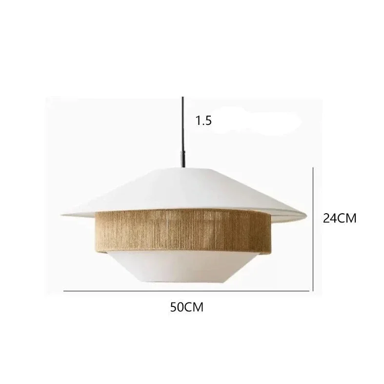 Woven Rattan-Style Hanging Fixture Brown Cotton 20 in Dining Room Bedroom Soft Glow Overhead Japandi Minimalist Living Room Natural Fiber Ce