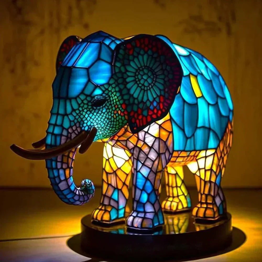 Decorative Animal Night Light Handcrafted Glass Sculpture Table Accent 12 in Tall for Bedroom Living Room Nightstand Decor 20 Wildlife