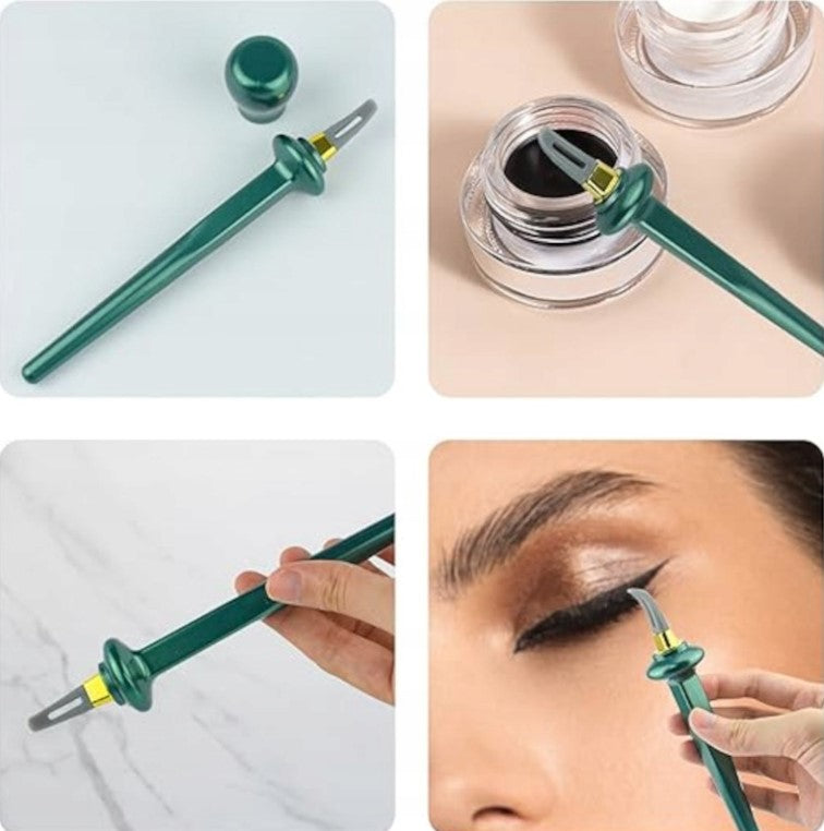 Winged Eyeliner Stamp Pen Tool Set Black Brown Cat Eye Makeup Kit Dual-Ended Precision Liner for Everyday Looks Special Events Quick Applica