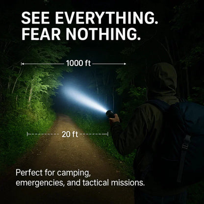 High-Lumen Rechargeable Tactical Flashlight with 5 Modes & 1640 ft Beam for Camping, Hunting & Emergency Use