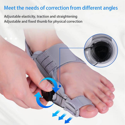 Adjustable Toe Straightener with Hinge System for Hallux Valgus Relief & Foot Alignment – Silicone Spacer for Day & Night Support