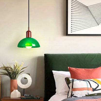 Glass Bowl Ceiling Fixture 10-12 Inch LED Overhead Luminaire White Orange Green Room Lighting Kitchen Island Hallway Contemporary Hardwired