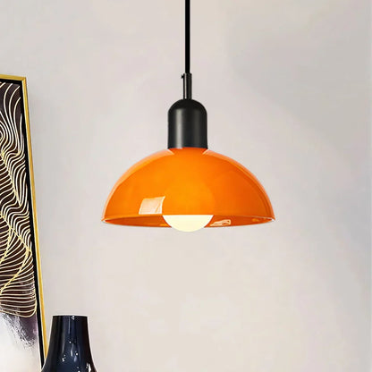 Glass Bowl Ceiling Fixture 10-12 Inch LED Overhead Luminaire White Orange Green Room Lighting Kitchen Island Hallway Contemporary Hardwired