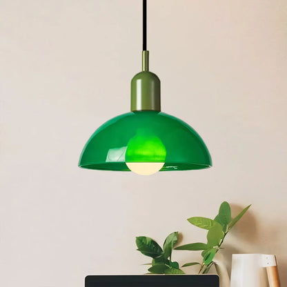 Glass Bowl Ceiling Fixture 10-12 Inch LED Overhead Luminaire White Orange Green Room Lighting Kitchen Island Hallway Contemporary Hardwired