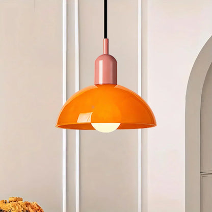 Glass Bowl Ceiling Fixture 10-12 Inch LED Overhead Luminaire White Orange Green Room Lighting Kitchen Island Hallway Contemporary Hardwired