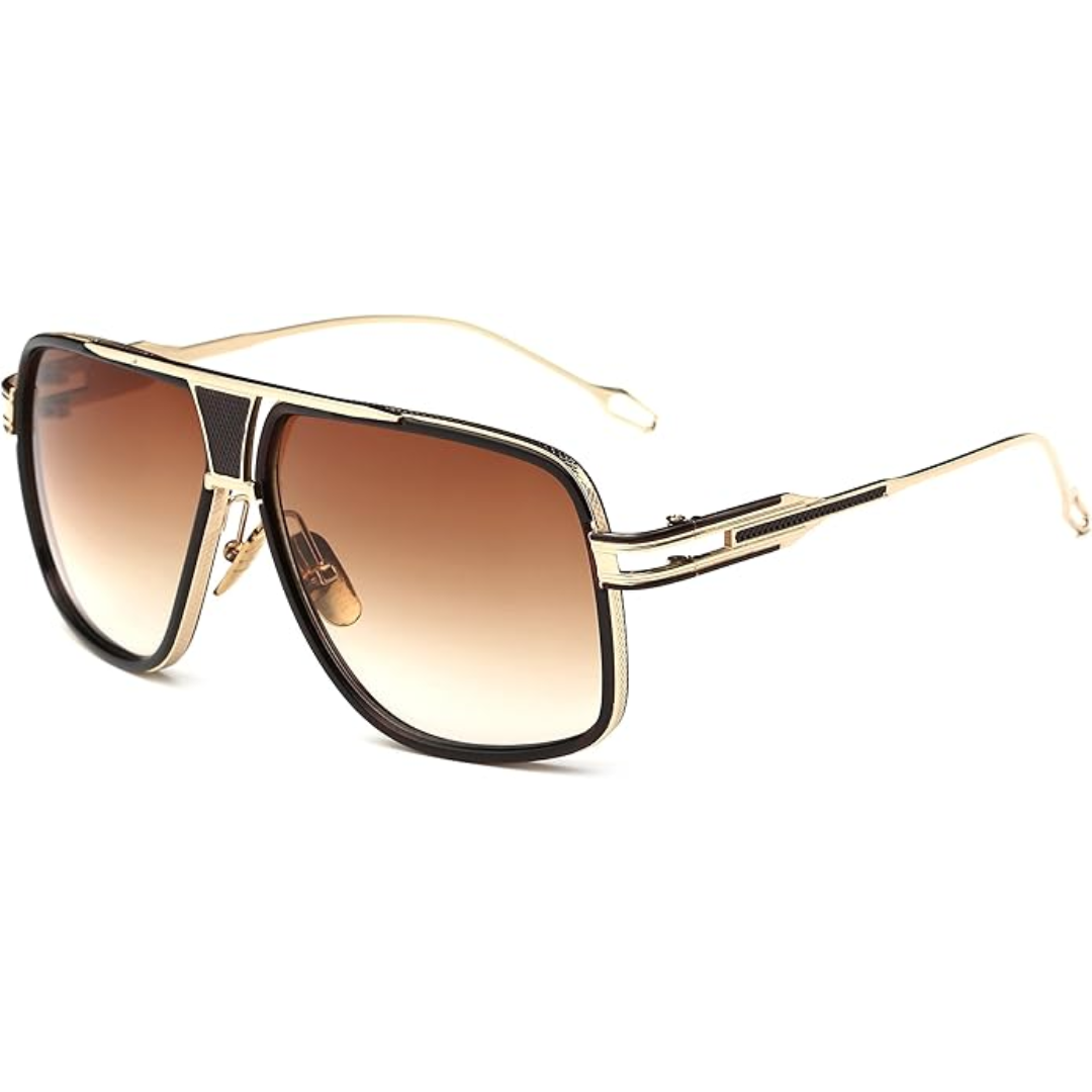 Men's Teardrop Sunglasses with UV Protection & Alloy Frame – Lightweight Metal Eyewear with Protective Case for Outdoor Travel