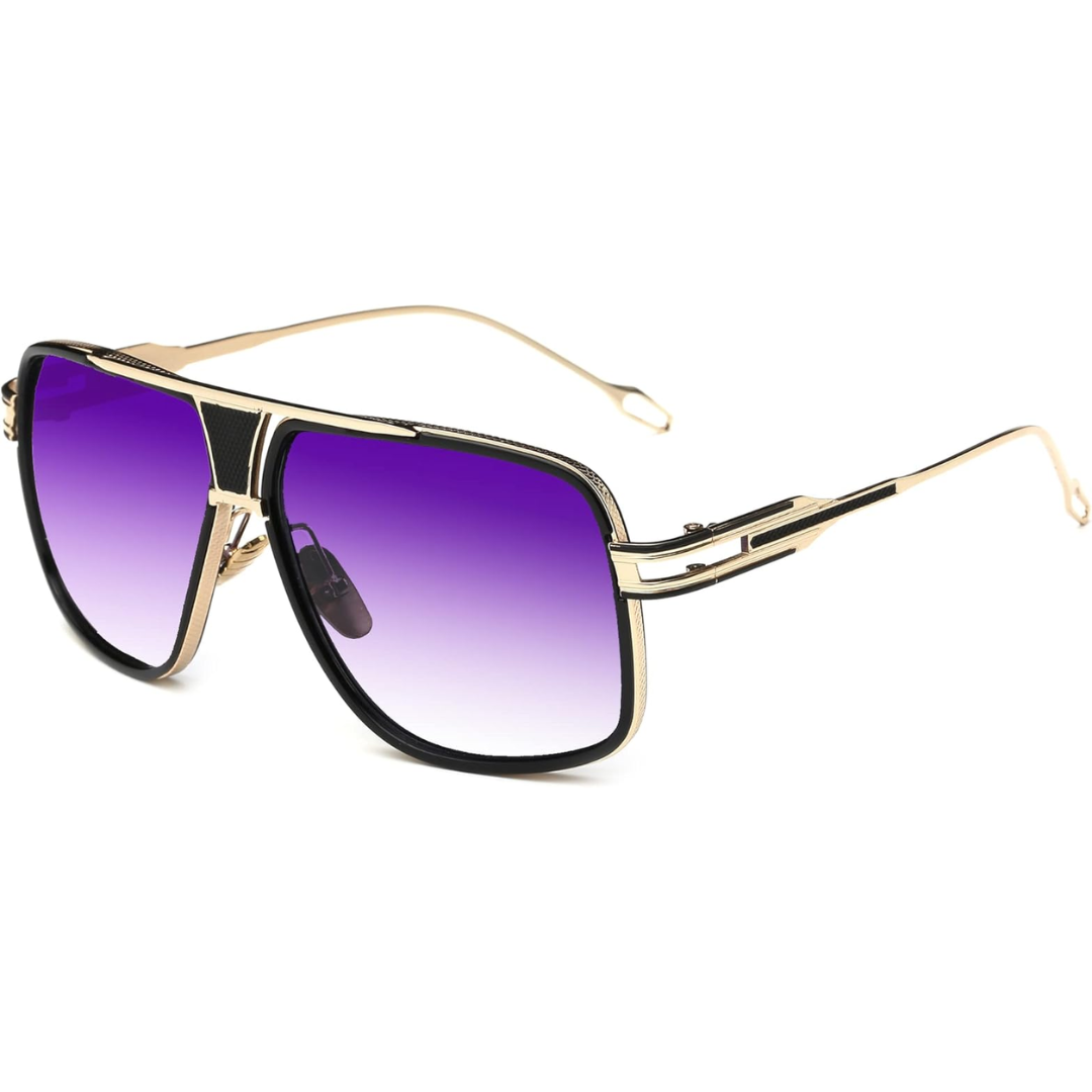 Men's Teardrop Sunglasses with UV Protection & Alloy Frame – Lightweight Metal Eyewear with Protective Case for Outdoor Travel