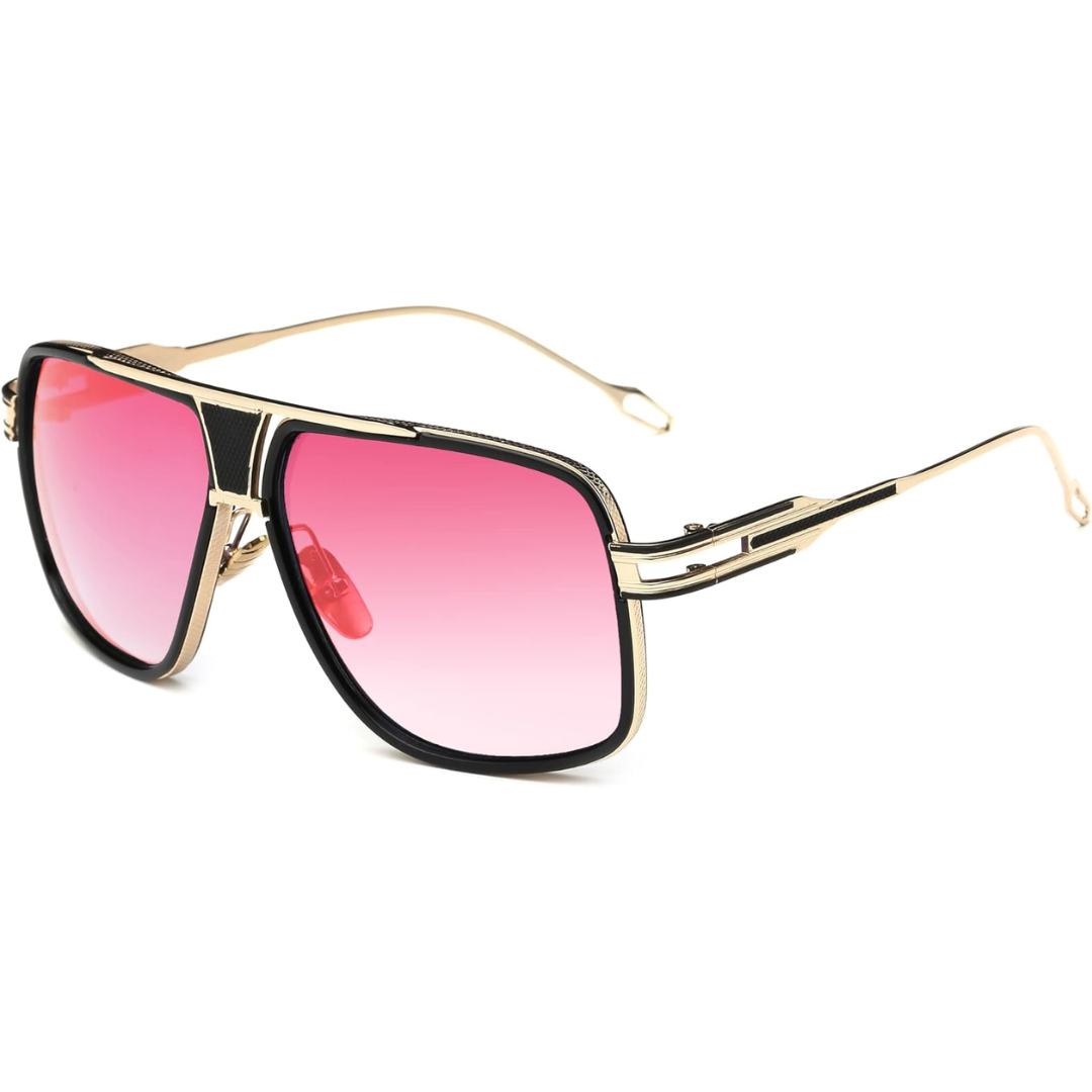 Men's Teardrop Sunglasses with UV Protection & Alloy Frame – Lightweight Metal Eyewear with Protective Case for Outdoor Travel