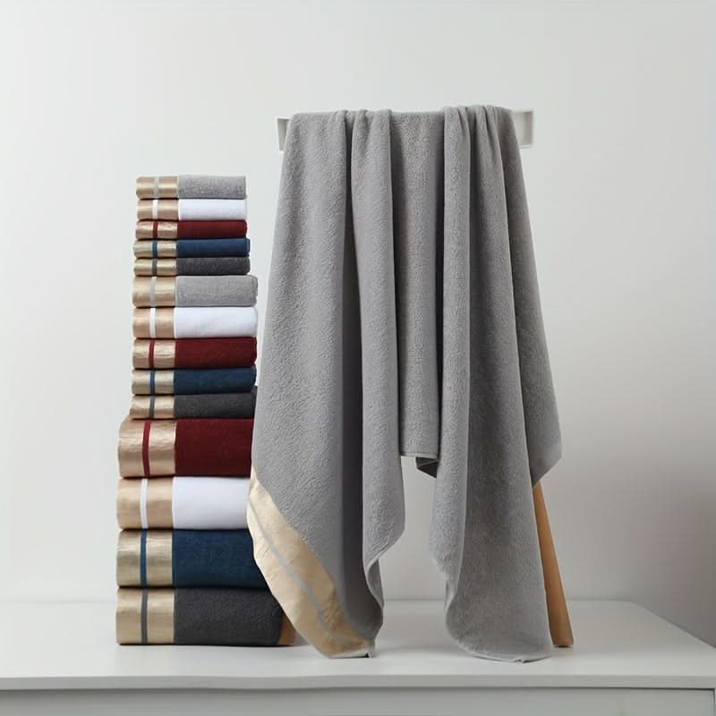Plush Cotton Bath Towel Set – Ultra-Soft Absorbent Bathroom Towels for Home, Guest Bath, Shower & Spa – Classic Everyday Comfort